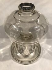 Kerosene or Oil Lamp Glass Base Stand Very Thick Glass Ribbed Vintage
