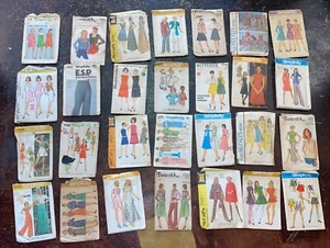 LOT OF 96 VINTAGE SEWING PATTERNS 1960s 1970s Simplicity Butterick McCalls Used - Picture 1 of 4