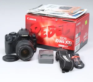 CANON EOS REBEL XTI 10.1 MP CMOS DSLR W 18-55MM LENS IN BOX W EXTRAS WORKS #3 - Picture 1 of 15