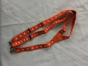 Orange Suspenders w/ White Stars Adult Adjustable NWOT - Picture 1 of 3