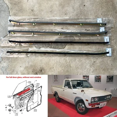 72-79 Datsun 620 Truck door belt line weatherstrip rubber seal long without vent - Image 1 of 4