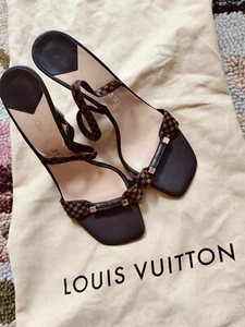 LOUIS VUITTON MONOGRAM MULE SANDALS HEELS US7 EU37 - Picture 1 of 4
