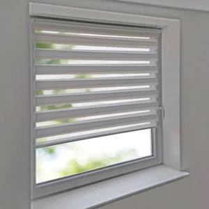 Klemm u. Klebe Duo-Rollo Doppelrollo Klemmfix Jalousie Rollo ohne Bohren weiß - Bild 1 von 5