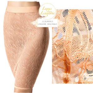 Jupe Leafage Par Wolford Rose Corail Pâle Tulle Transparent Broderie Florale - Picture 1 of 3