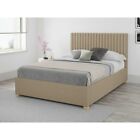 Aspire Grant Eire Linen Natural Upholstered Ottoman Bed