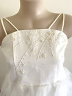 Classic Teddy White Flower Girl Dress With Ruffles Roses Beading Size 130/64