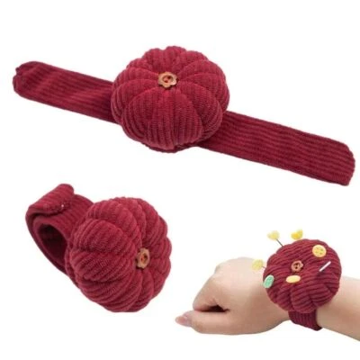 Wrist Pin Cushion Pumpkin Needle Sorting Pin Cushion Wearable Sewing DIY Tool - image 1 of 4