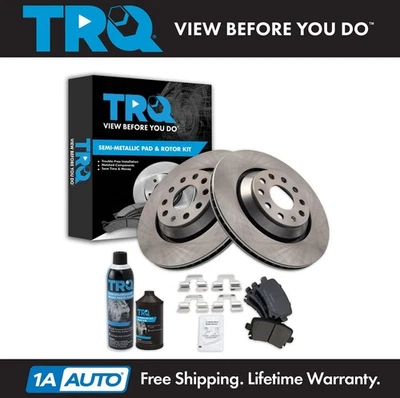 TRQ Rear Brake Pad & Rotor Kit Fits 2016-2021 Volkswagen GTI 2006-2007 Passat - Image 1 of 4