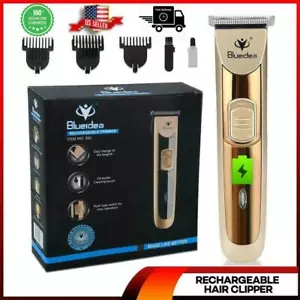 Rechargeable Electric Men Hair Clipper Shaver Trimmer Razor haircut Grooming Kit - Picture 1 of 7