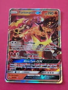 Turtonator GX Sun Moon Guardians Rising 18/145 - Half-Art Rare Pokemon Card - Picture 1 of 2