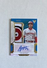 2018 Topps Triple Threads Single Relic Jumbo Auto Joey Votto Sapphire /10 Reds