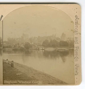 Stereoview Windsor Castle River Thames London England c1900 Griffith & Griffith - Picture 1 of 1