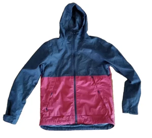 North Face Mens Medium Hooded Jacket Red Black Waterproof Wind Breaker  - Picture 1 of 10