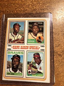 1974 Topps Baseball # 4 Hank Aaron 1962-1965