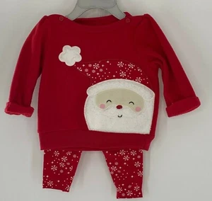 Santa Claus Sweater & Pants Outfit Christmas Long Sleeve Toddler Girl 3 Months - Picture 1 of 6