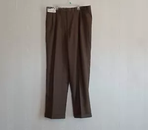 NWT Ralph Lauren Mens Pleates Trousers Pants Plaid 36W X 32L Brown Cuffed - Picture 1 of 7