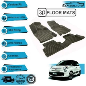 Protector interior delineador de tapetes 3D ajuste moldeado para Fiat 500L 2012-UP (negro) - Imagen 1 de 7