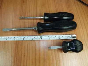 3 Snap On Screwdriver SDD4 , SDP31 , SDD1 Flat Tip / Phillips . USA - NOT China - Picture 1 of 4