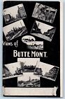 Butte Montana Mt Postcard Greetings Street Building Scene Multiview Vintage