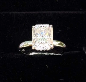 2.0 Ct Radiant Cut Real Diamond Engagement Ring 14K Solid White Gold Size 7 - Picture 1 of 23