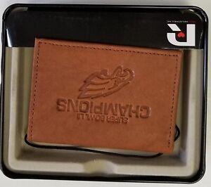 Philadelphia Eagles Super Bowl Champions Premium Brown Leather Wallet,...