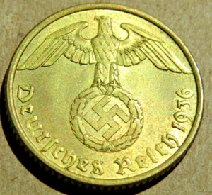 1936-G, RARE German Third Reich, 10-reichspfennig, coin graded ANACS MS-63 - Picture 1 of 7