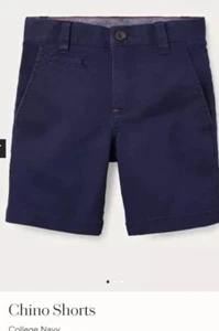 Boden Boys Size 7Y Navy Blue Chino shorts Adjustable Waist NWT - Picture 1 of 5