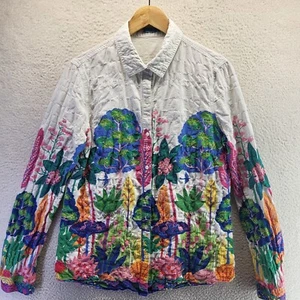 Camisa J. Mclaughlin Lois Abotonada Mujer Blusa Grande Estampado Floral Botánica - Imagen 1 de 16