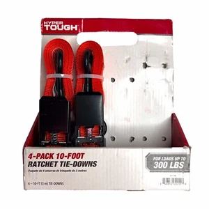 Paquete de 2 amarres de trinquete de acero Hyper Tough Standard Duty de 10' límite de carga de 300 lb - Imagen 1 de 6