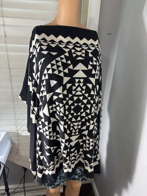 Blusa BCBG Mujer Top Kimono Estampado Manta Seda Talla M/L Foto 1 de 4