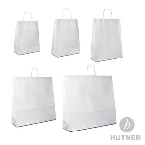 Papiertüten weiss mit Kordelhenkel Papiertragetaschen Papiertaschen in 5 Größen - Bild 1 von 9