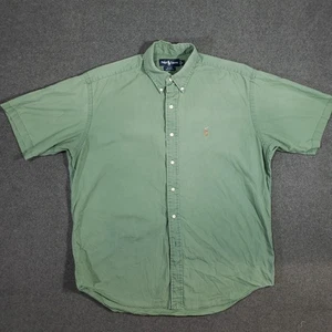 Polo Ralph Lauren Button Down Shirt Men's Large Green Flesh Pony Blake Cotton - Picture 1 of 8