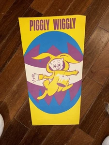 Vintage Piggly Wiggly OSTERN SPEKTAKULÄR 2-seitige Werbung 11,75 x 18 Zoll - Bild 1 von 2