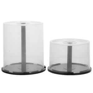2pcs Cd/Dvd Cake Box Spindle Empty Dvd Storage Bucket Clear Cd Holder 50 100 - Afbeelding 1 van 12