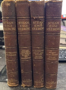 Dampftechnik Lehrbücher Antik Buch Lot Dampfmaschinen Pumpe Aufzüge Kessel - Bild 1 von 7
