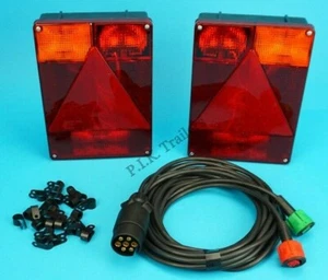 2 x Radex 6800 Plug-In Trailer Lamp & 8 metre Wiring Harness Loom - Indespension - Imagen 1 de 4