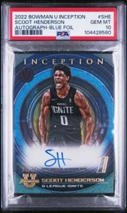 2022 Bowman Inception Scoot Henderson Autograph auto PSA 10 Graded Blue Foil /99 - Picture 1 of 2