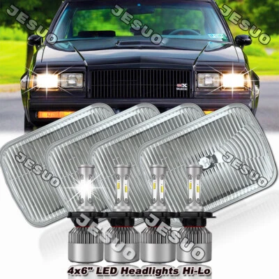 4pcs Fit Buick Regal Grand National 1982-1987 4X6" LED Headlights Halo  - Image 1 of 4