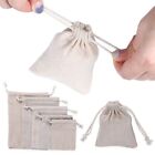 Cotton Plain Candy Organizer Drawstring Pouch Jute Gift Bags Wedding Favor