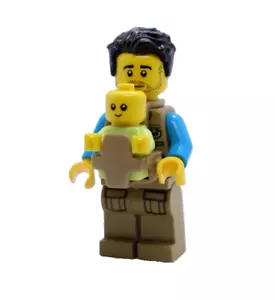 Camping Dad w/ Baby Carrier 60202 Father Camper City LEGO Minifigure Mini Figure - Picture 1 of 5