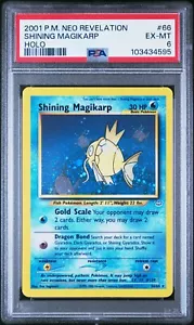 PSA 6 2001 POKEMON NEO REVELATION 66 SHINING MAGIKARP-HOLO UNLIMITED - Picture 1 of 2