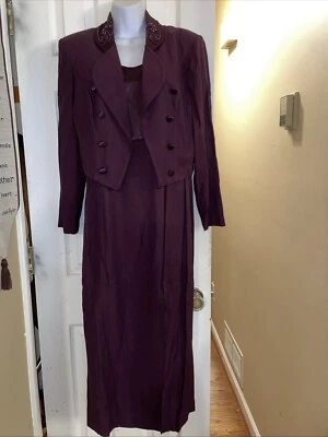 S.L. Vestido sin mangas y chaqueta bolero de moda elegante formal ciruela cóctel fiesta Foto 1 de 4