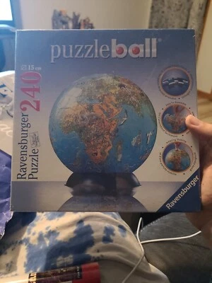 Nuevo MUNDO GLOBO TIERRA 3D PUZZLE PUZZLEBALL Ravensburger 240 Piezas BASE de Exhibición Foto 1 de 4