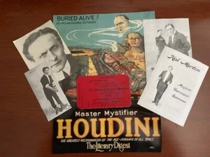HOUDINI, HARRY SIGNED SOCIETY OF AMERICAN MAGICIANS MEMBERSHIP CARD, ACTOR - Picture 1 of 2
