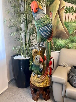 Scultura Grande pappagallo in Legno Massello Vintage  - Immagine 1 di 4