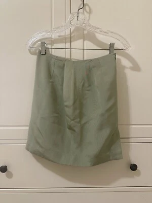 Hugo Buscati Collection 100% vintage silk skirt in sage green (Bundle Available) - Image 1 of 3