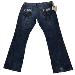 Blac Label Herren Jeans 38x32 Premium bestickt Grunge Goth Kreuzstich Y2K - Bild 1 von 24