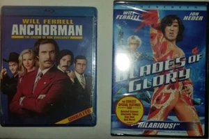 Will Farrell Blades of Glory [DVD] & Anchorman Bluray Brand New - Bild 1 von 1