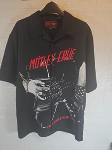 DRAGONFLY MÖTLEY CRÜE Shirt Men's Medium All Over Graphic Vintage USA Black (M) - Picture 1 of 16