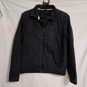 Tommy Hilfiger Black Full Zip Jacket 40 Large With Pockets - Picture 1 of 13